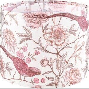 GOSO Medium Lampshade Polyester Fiber Printing Flowers and Birds Drum Lamp Shade
